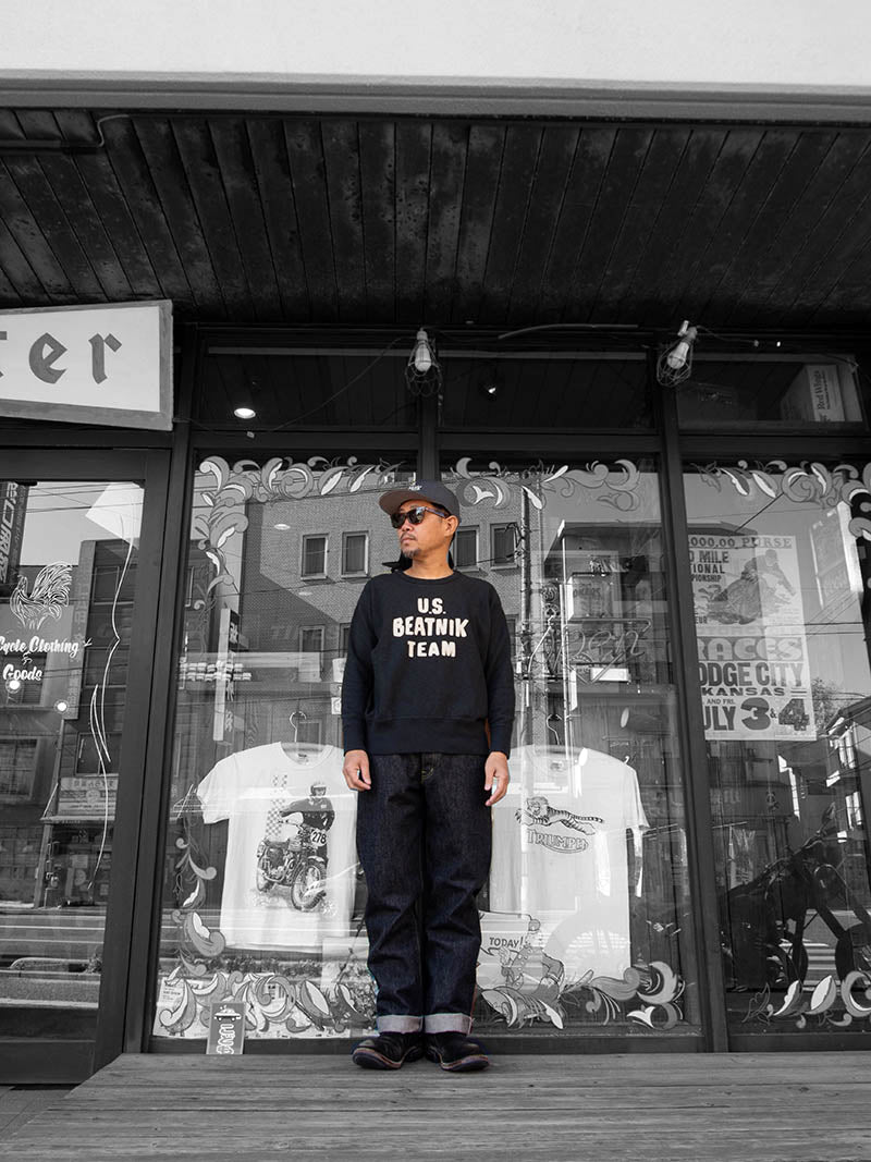 SBJ-145-222xxBK JUMBO 14.5oz SELVEDGE STRAIGHT JEANS -Black Denim-