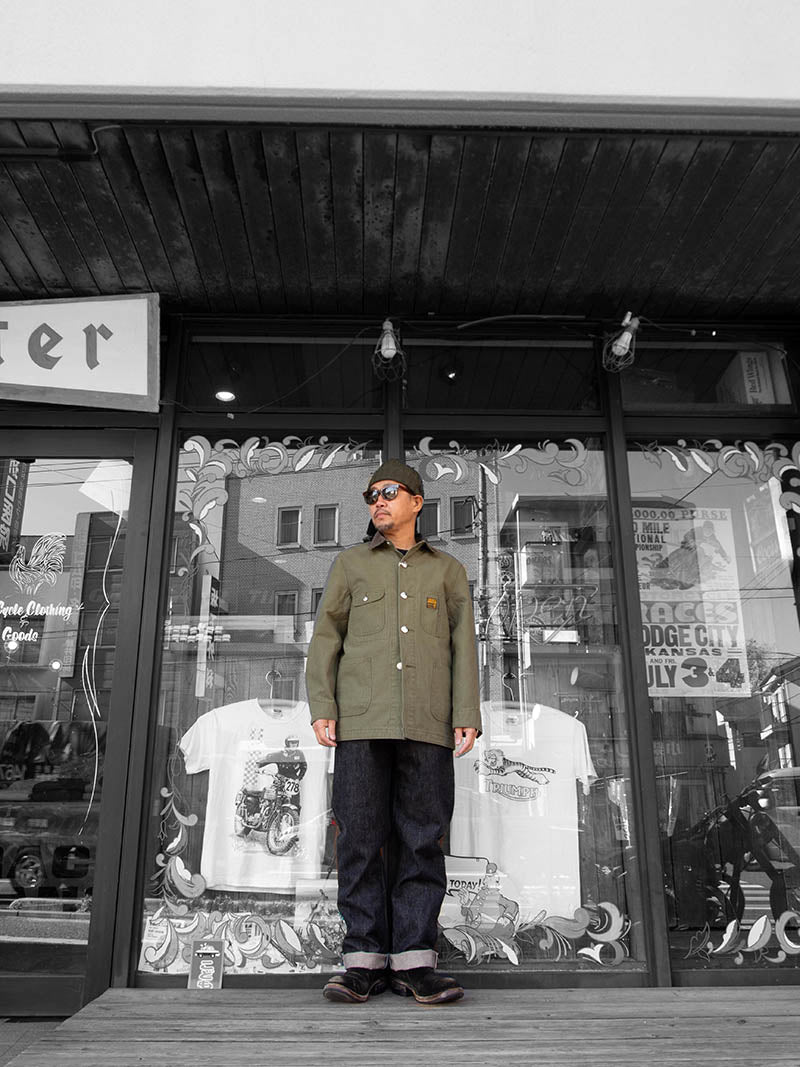 SBJ-145-222xxBK JUMBO 14.5oz SELVEDGE STRAIGHT JEANS -Black Denim-