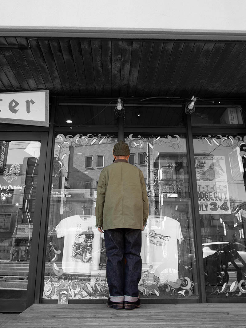 SBJ-145-222xxBK JUMBO 14.5oz SELVEDGE STRAIGHT JEANS -Black Denim-