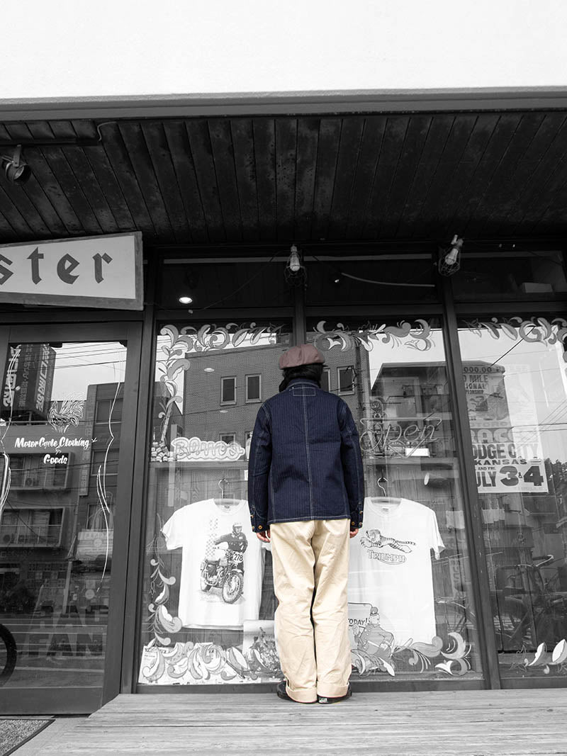 Deluxe Railroad Jacket, 12 oz, Grey Back Indigo Herringbone