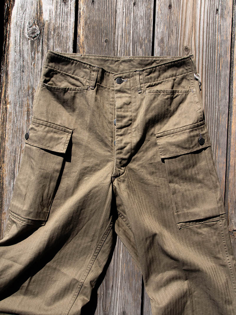 M43 Trousers Mod, Khaki Herringbone – ROOSTER