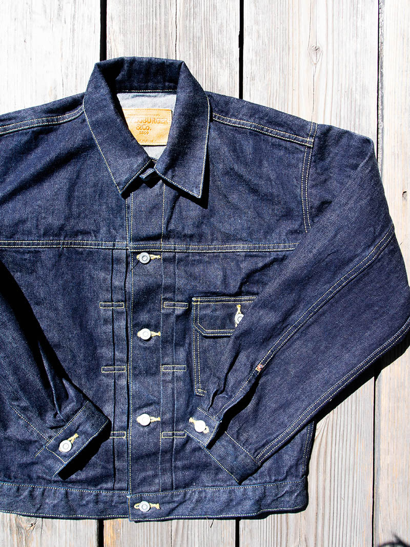 SBJ-145-305 JUNBO 14.5oz SELVEDGE DENIM JACKET 1st -Stitch All Banana Yellow-