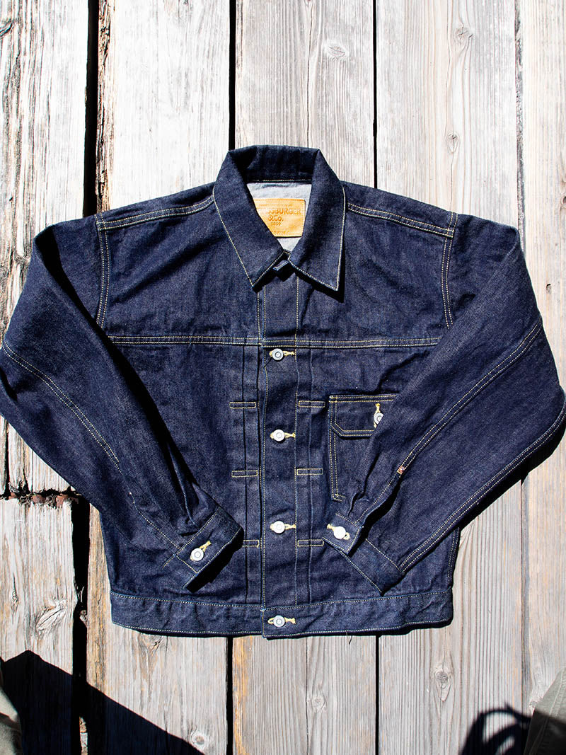 SBJ-145-305 JUNBO 14.5oz SELVEDGE DENIM JACKET 1st -Stitch All Banana Yellow-