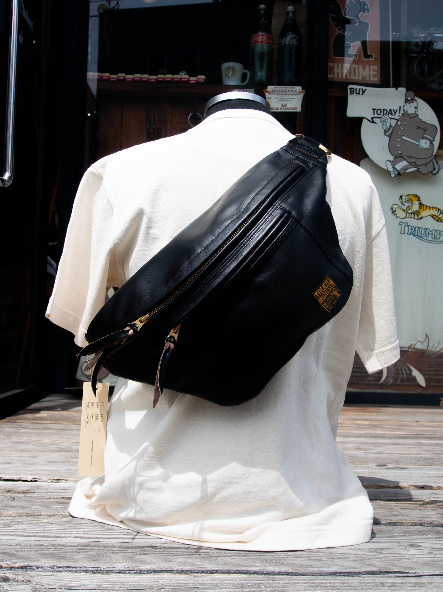 Day Trip Horsehide Bag -Black-