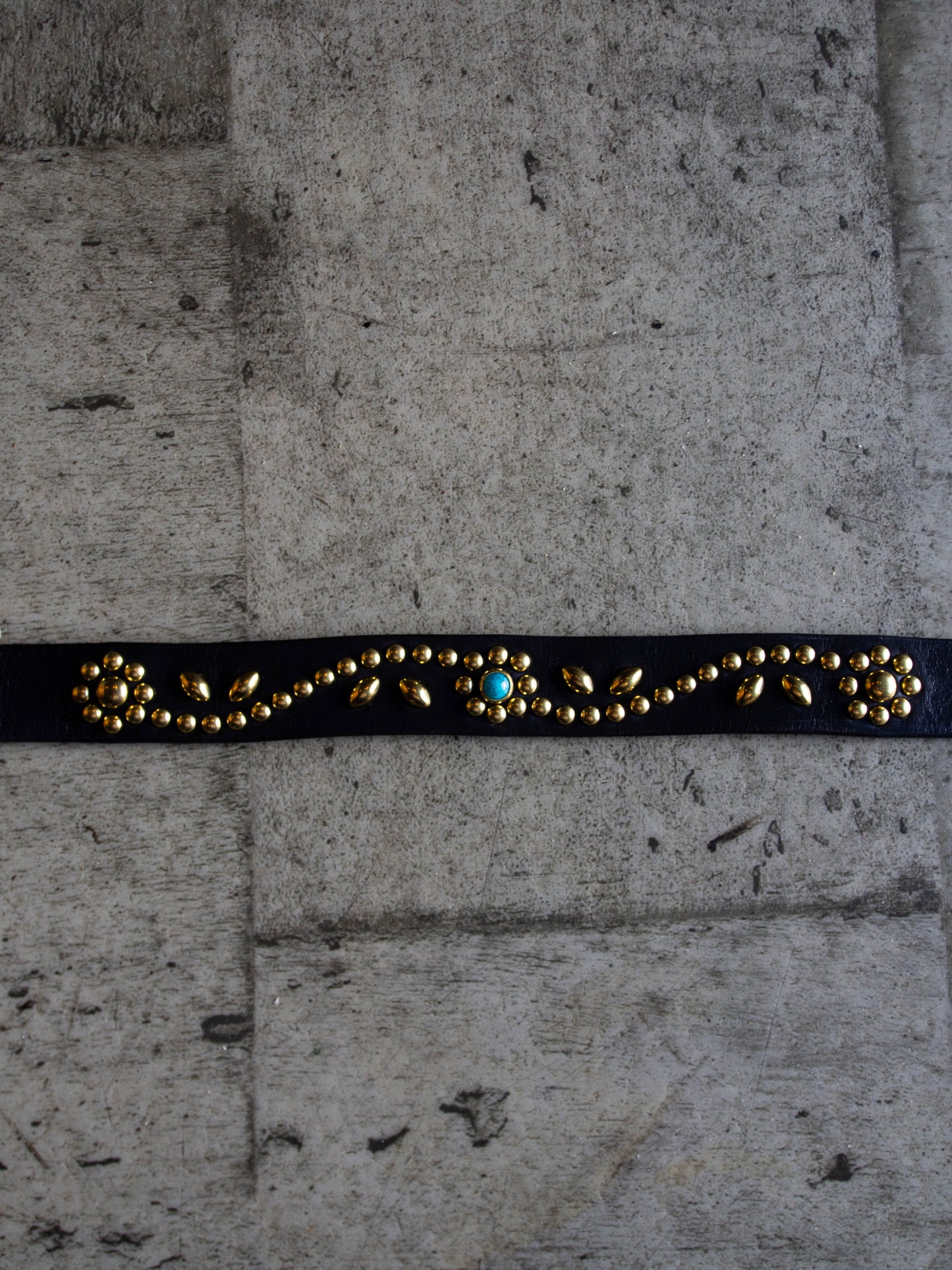 STUDS NARROW BELT -Flower-