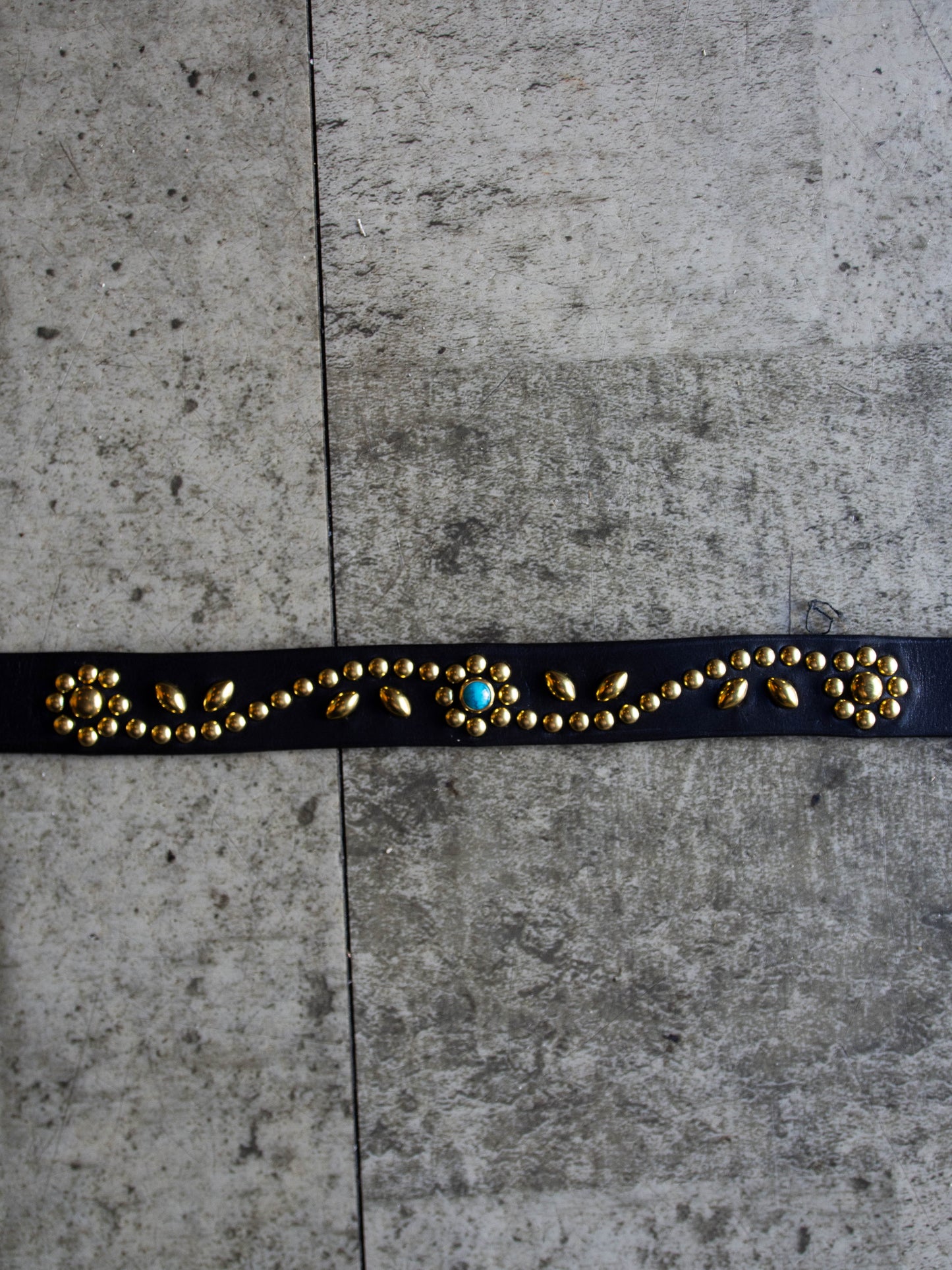 STUDS NARROW BELT -Flower-
