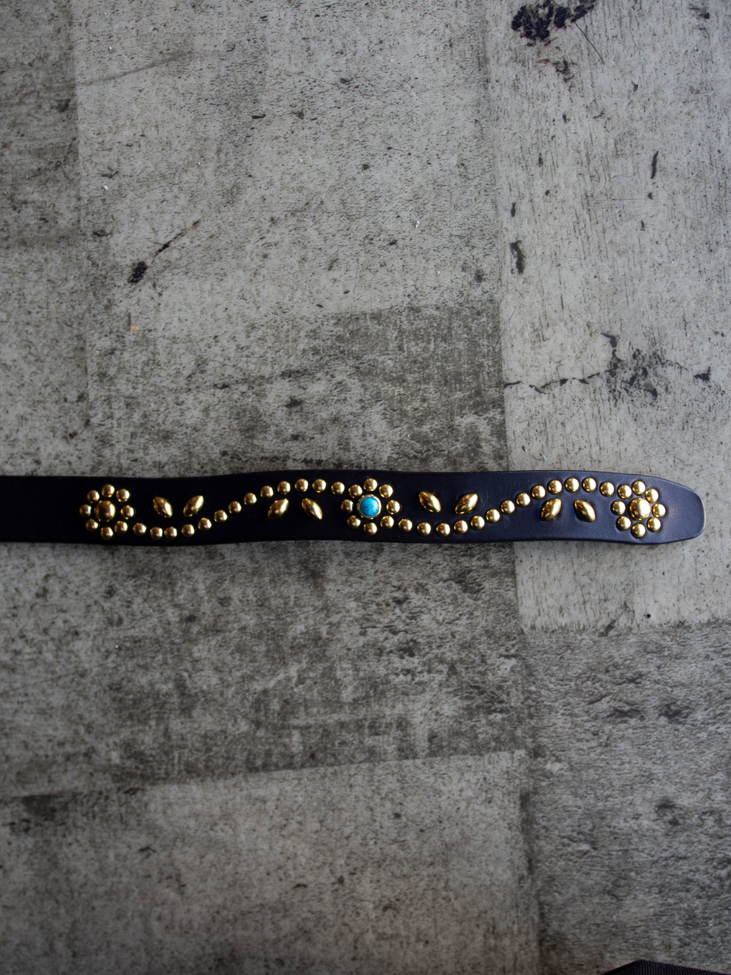 STUDS NARROW BELT -Flower-