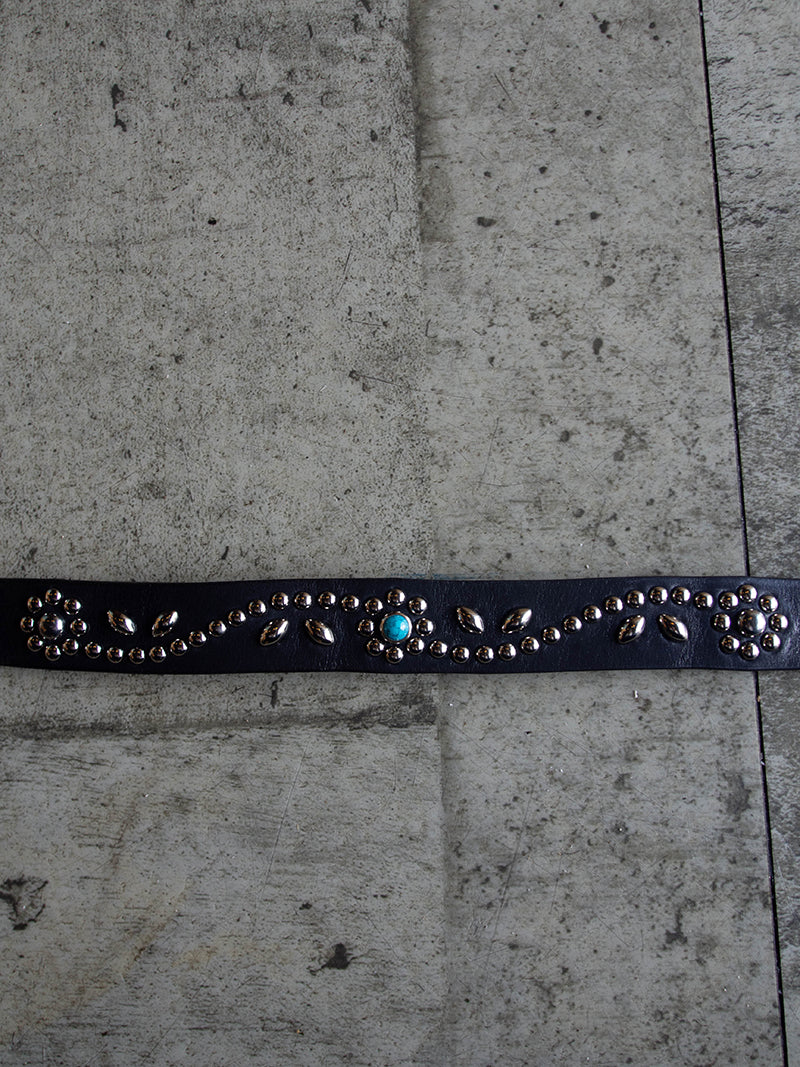 STUDS NARROW BELT -Flower-