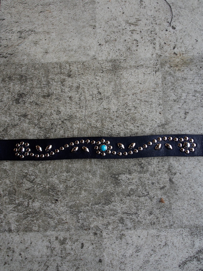 STUDS NARROW BELT -Flower-