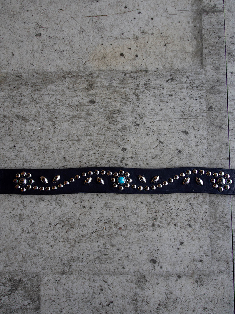 STUDS NARROW BELT -Flower-