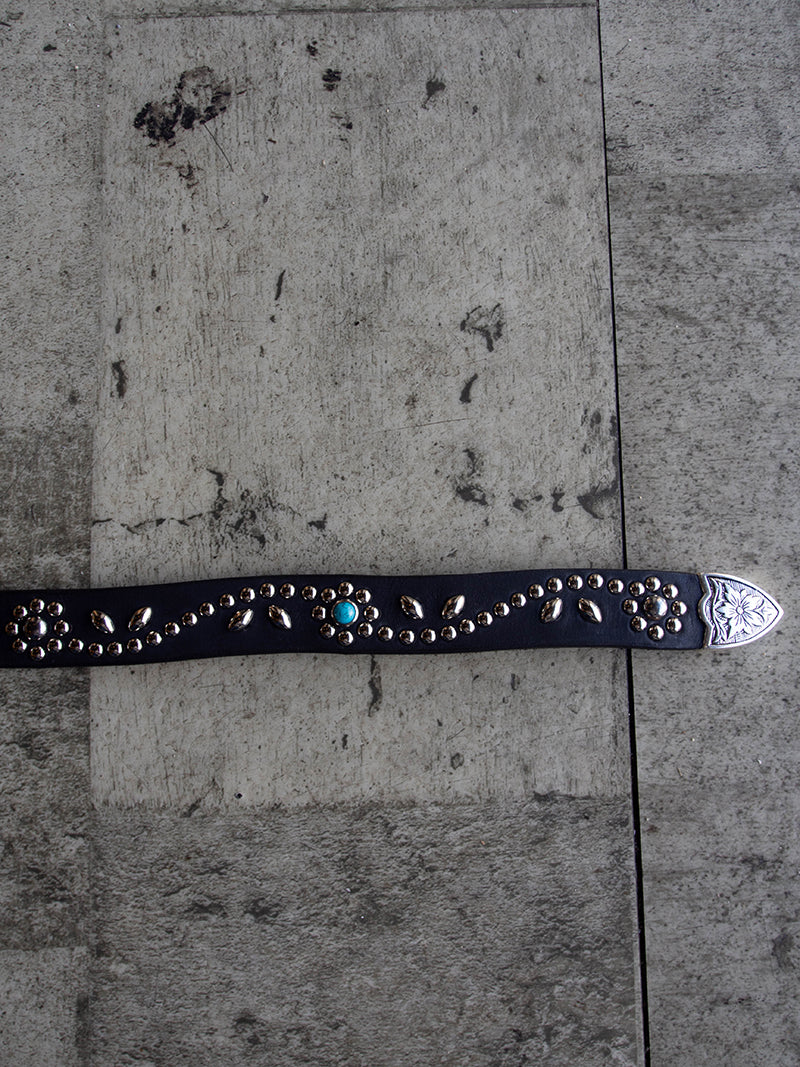 STUDS NARROW BELT -Flower-