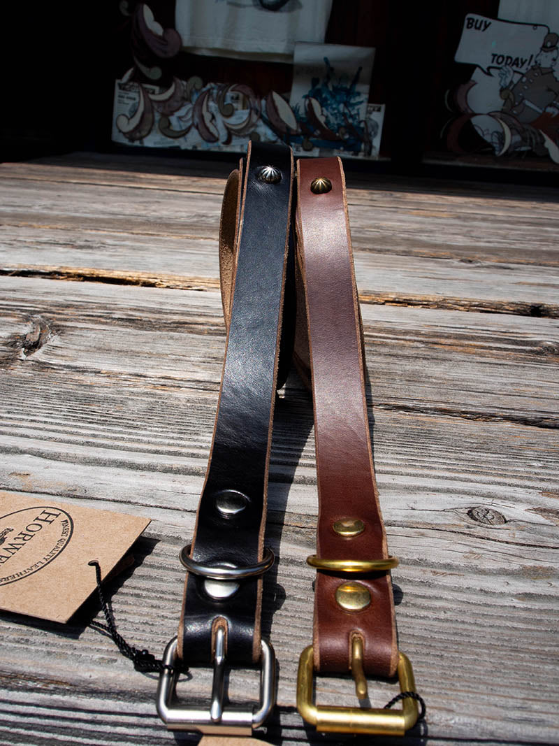 "ART BROWN" 20mm NARROW STUDS BELT -Umbrella Spots-