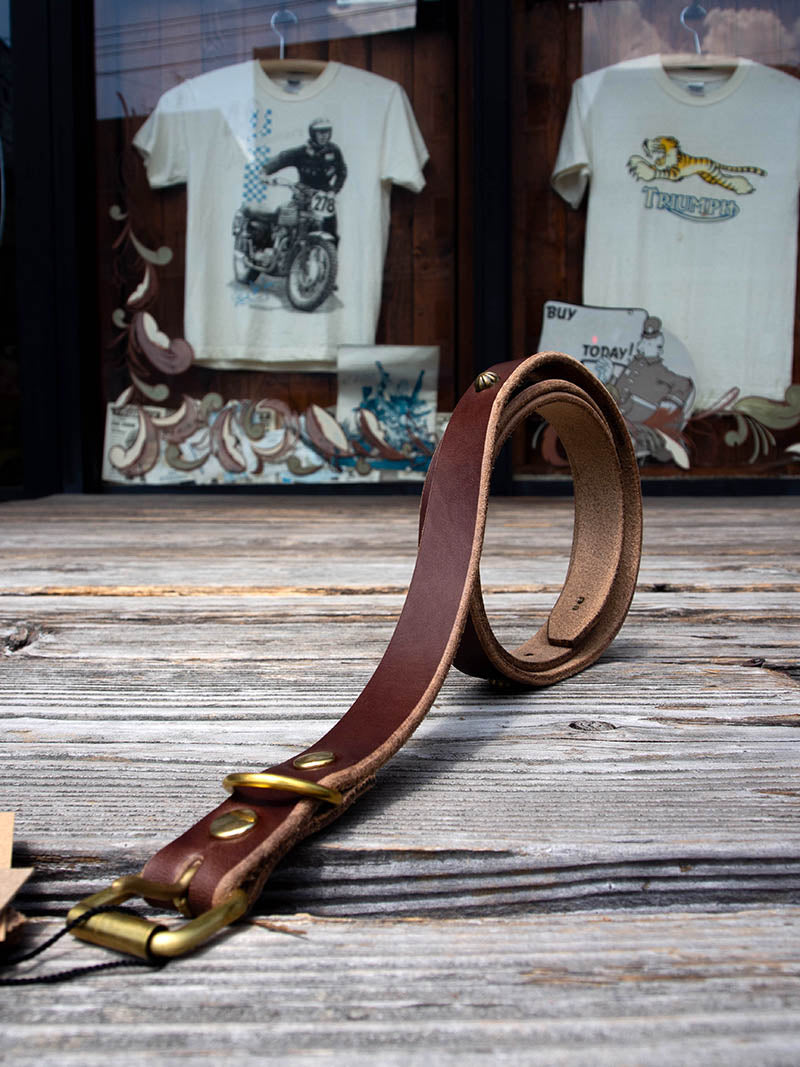 "ART BROWN" 20mm NARROW STUDS BELT -Umbrella Spots-
