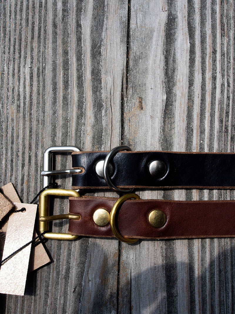 "ART BROWN" 20mm NARROW STUDS BELT -Umbrella Spots-