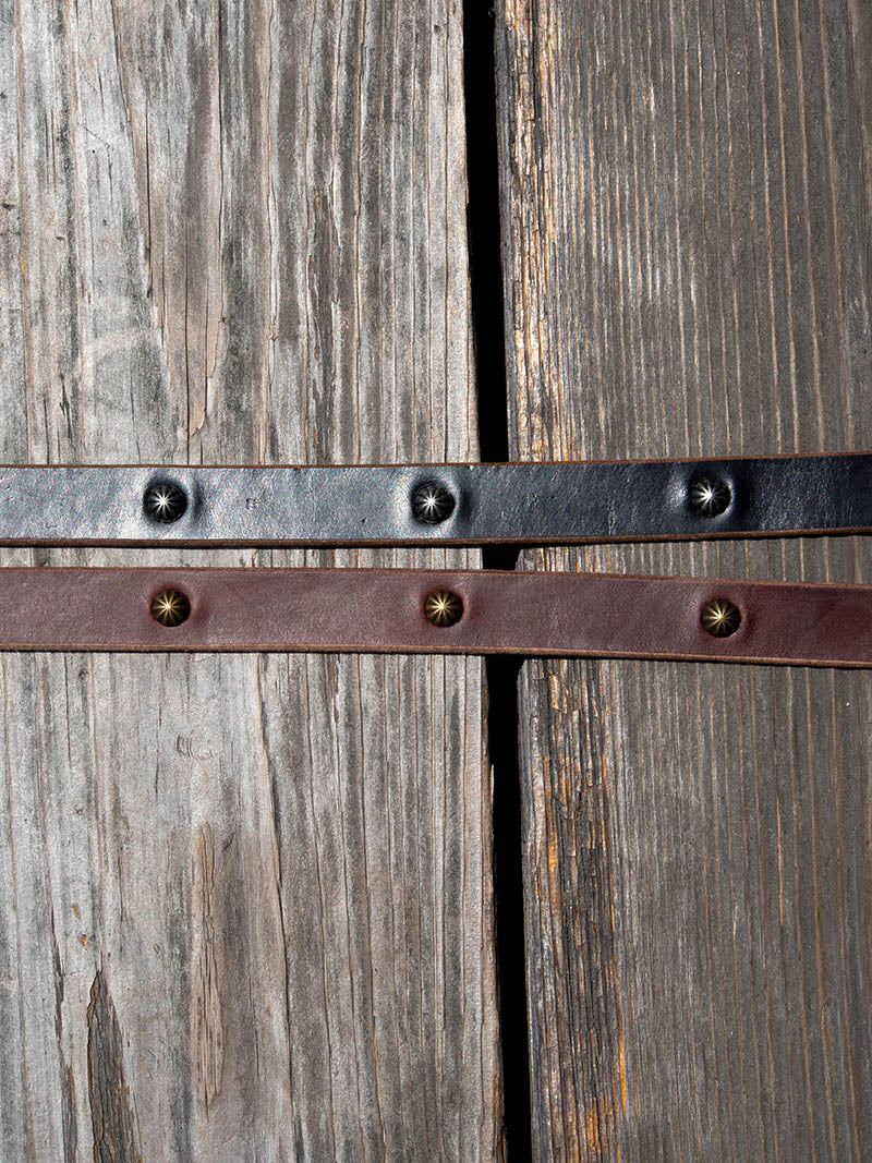 "ART BROWN" 20mm NARROW STUDS BELT -Umbrella Spots-