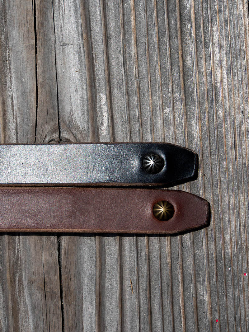 "ART BROWN" 20mm NARROW STUDS BELT -Umbrella Spots-