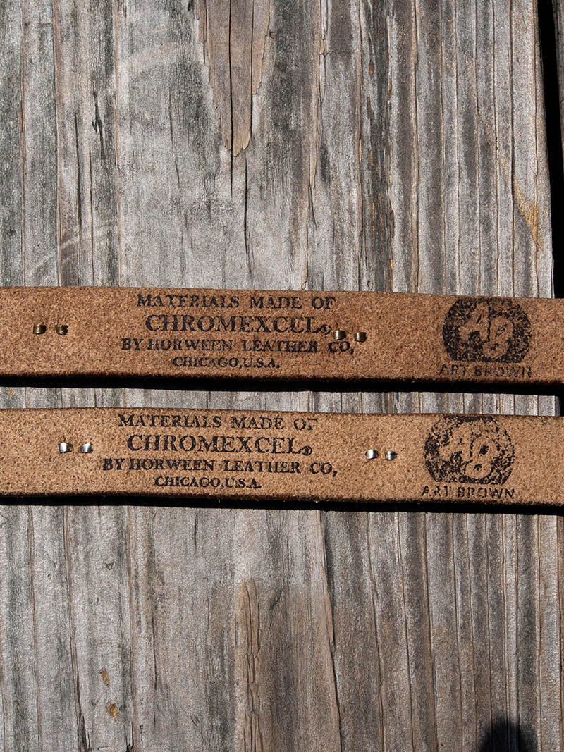 "ART BROWN" 20mm NARROW STUDS BELT -Umbrella Spots-