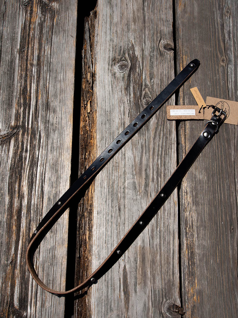 "ART BROWN" 20mm NARROW STUDS BELT -Umbrella Spots-
