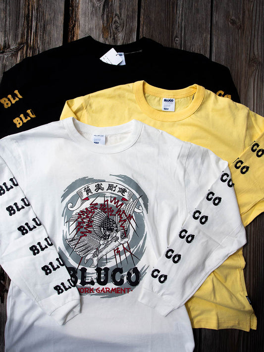 HEAVY DRY COTTON PRINT L/S TEE -Artwork by 遊鷹-