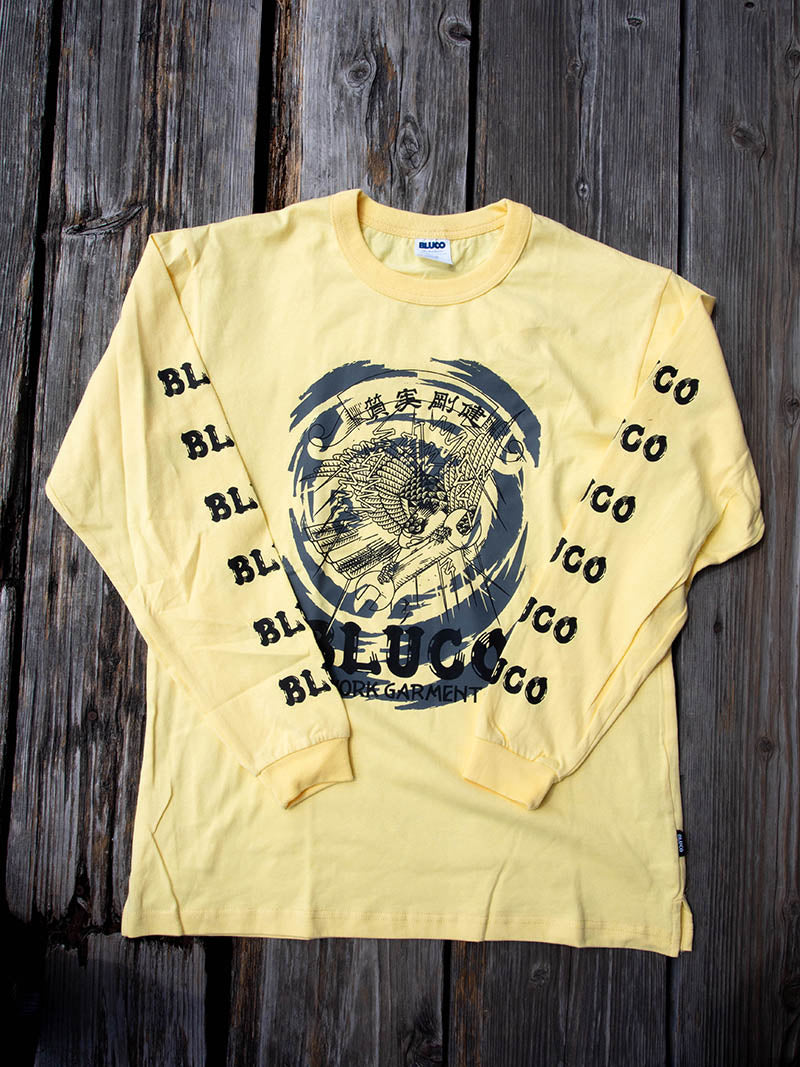 HEAVY DRY COTTON PRINT L/S TEE -Artwork by 遊鷹-