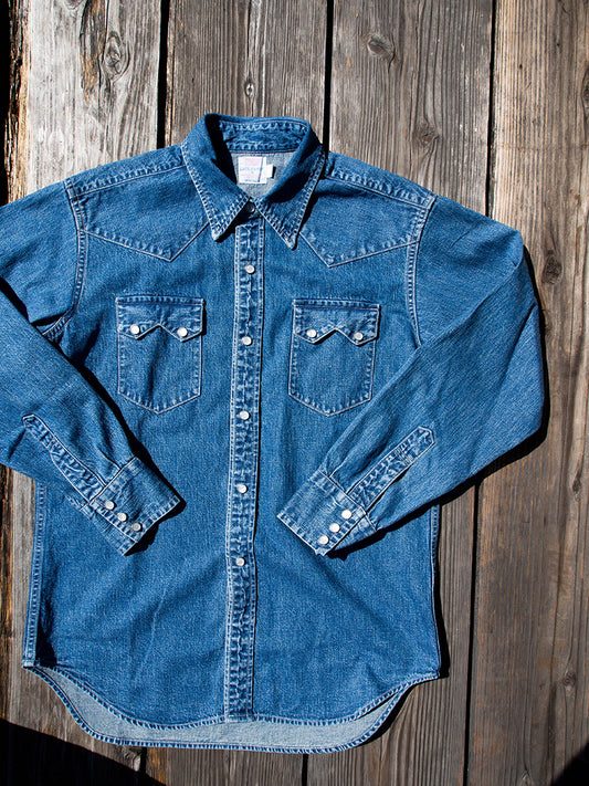 Cats Family Western Shirt, 9.5 oz Indigo Denim, Washed
