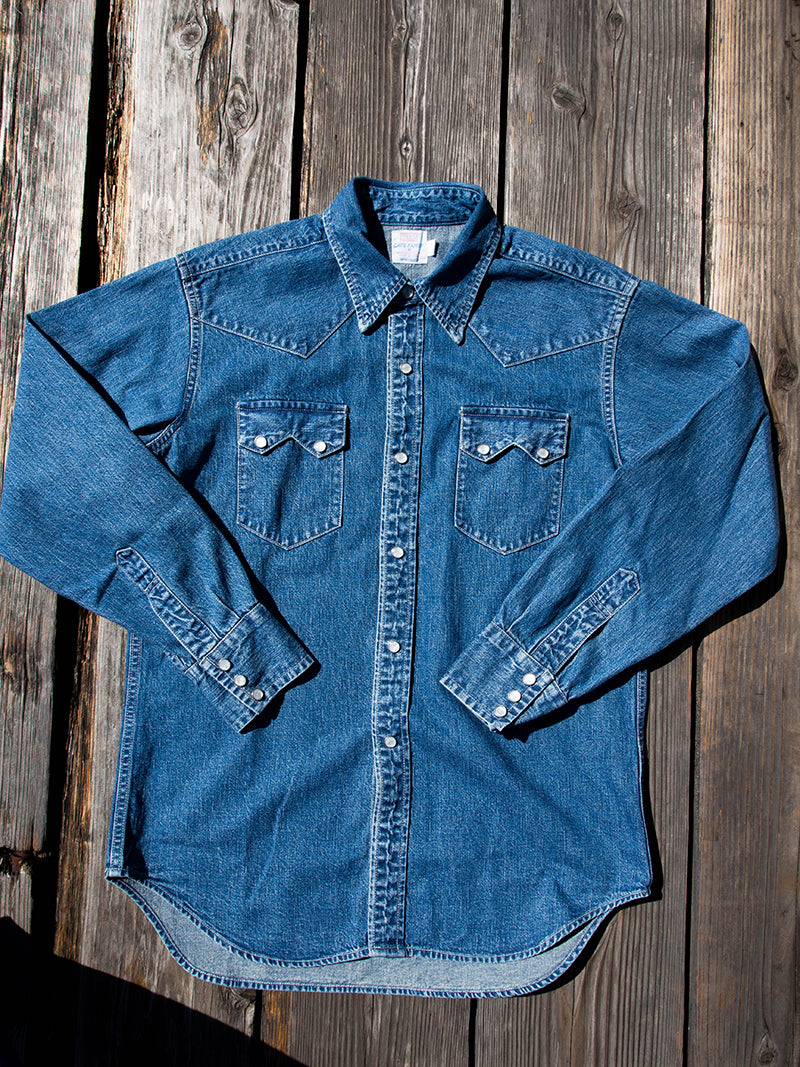 Cats Family Western Shirt, 9.5 oz Indigo Denim, Washed