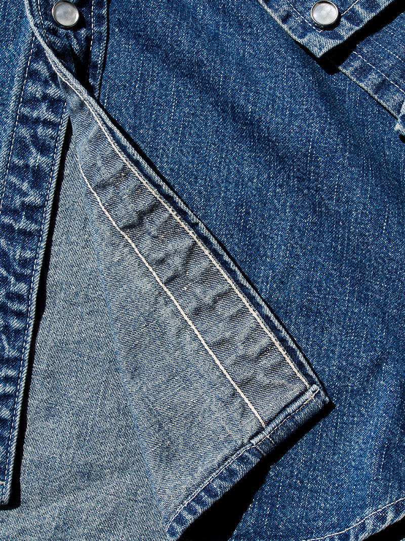 Cats Family Western Shirt, 9.5 oz Indigo Denim, Washed