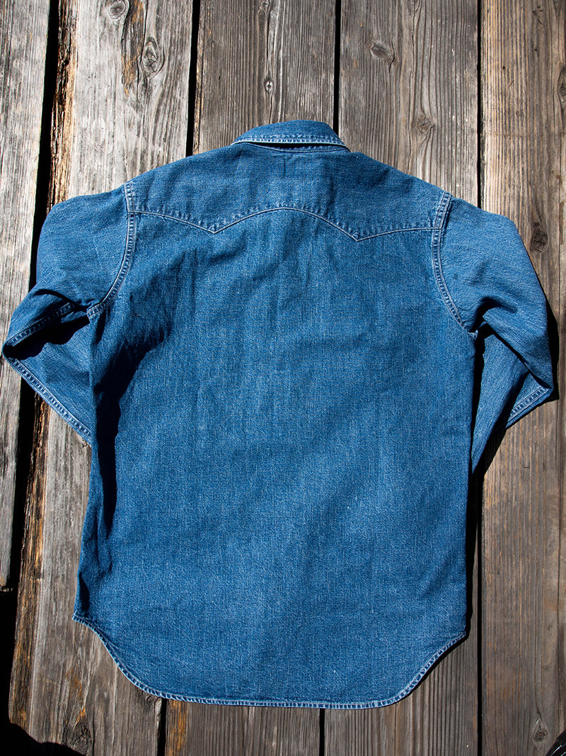 Cats Family Western Shirt, 9.5 oz Indigo Denim, Washed