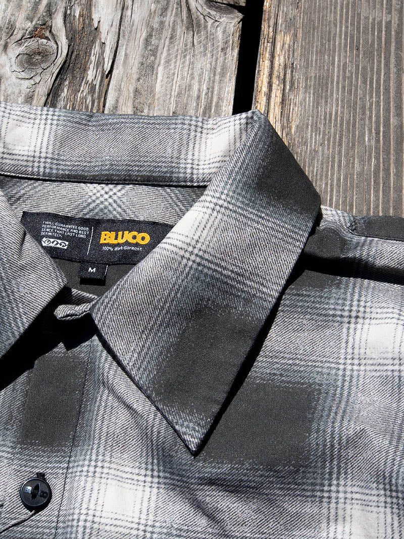 Print Flannel Check Shirts -Ombre-