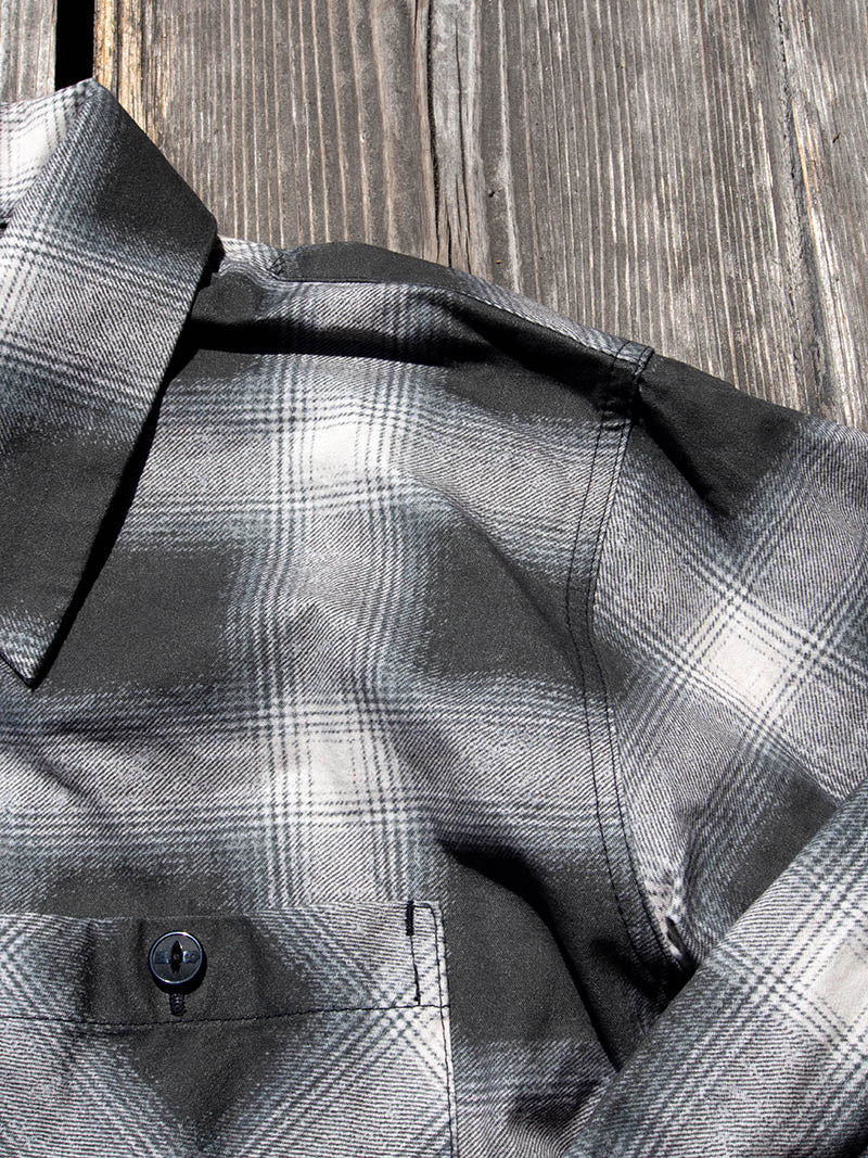 Print Flannel Check Shirts -Ombre-