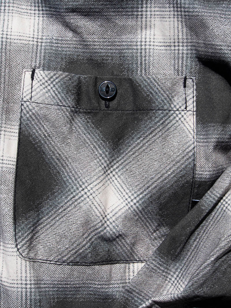 Print Flannel Check Shirts -Ombre-