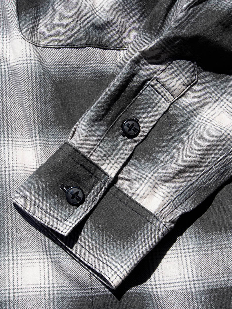 Print Flannel Check Shirts -Ombre-