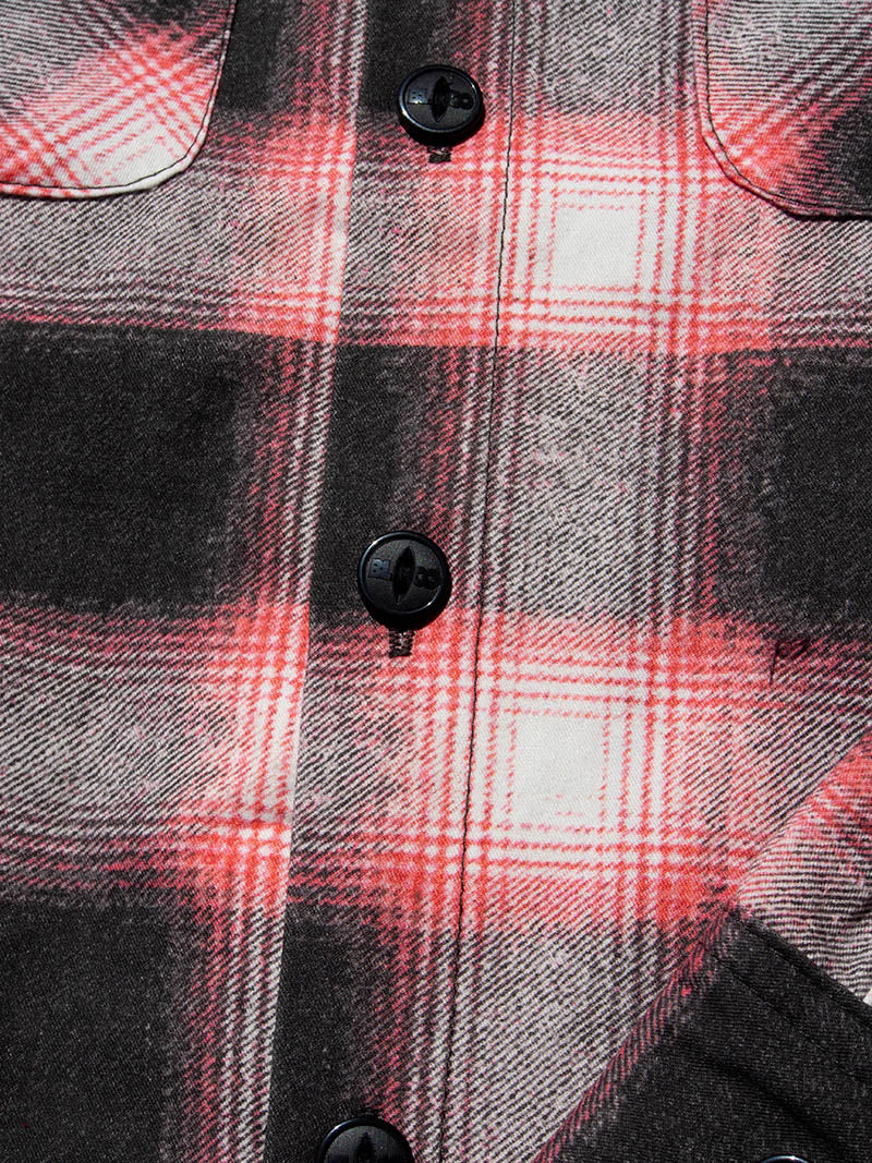 Print Flannel Check Shirts -Ombre-