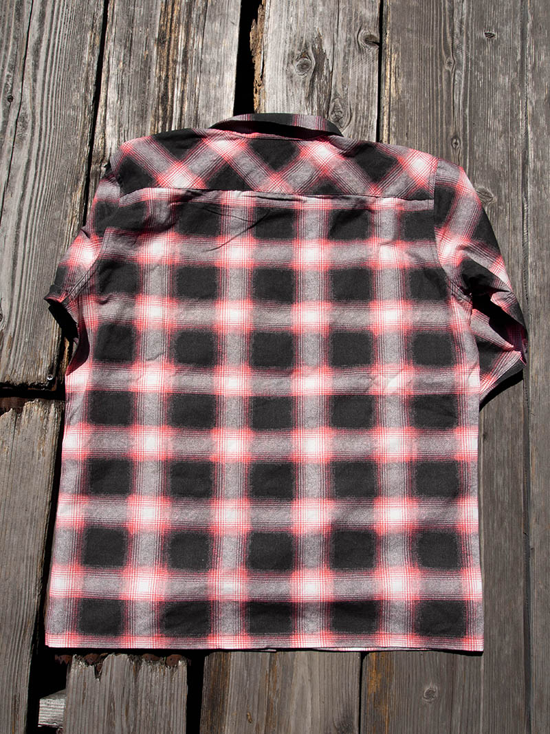 Print Flannel Check Shirts -Ombre-
