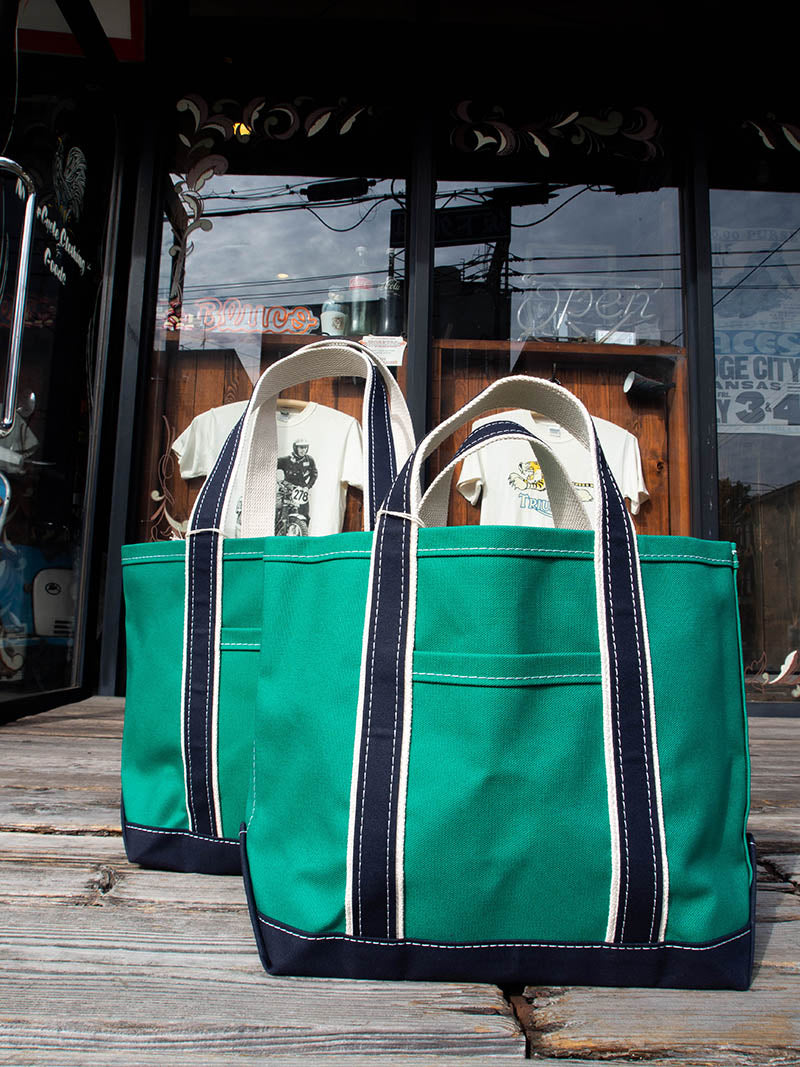 Deluxe Pocket Tote Bag -Green×Navy-