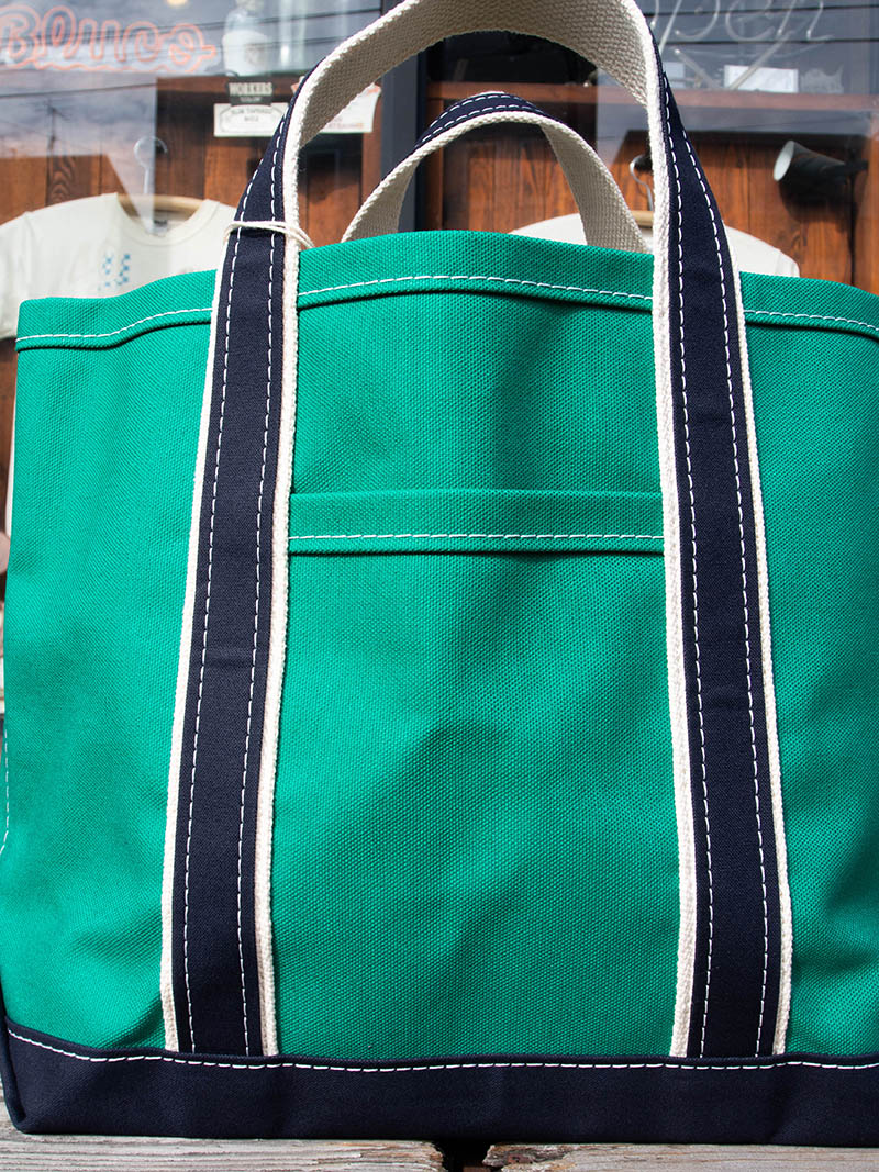 Deluxe Pocket Tote Bag -Green×Navy-