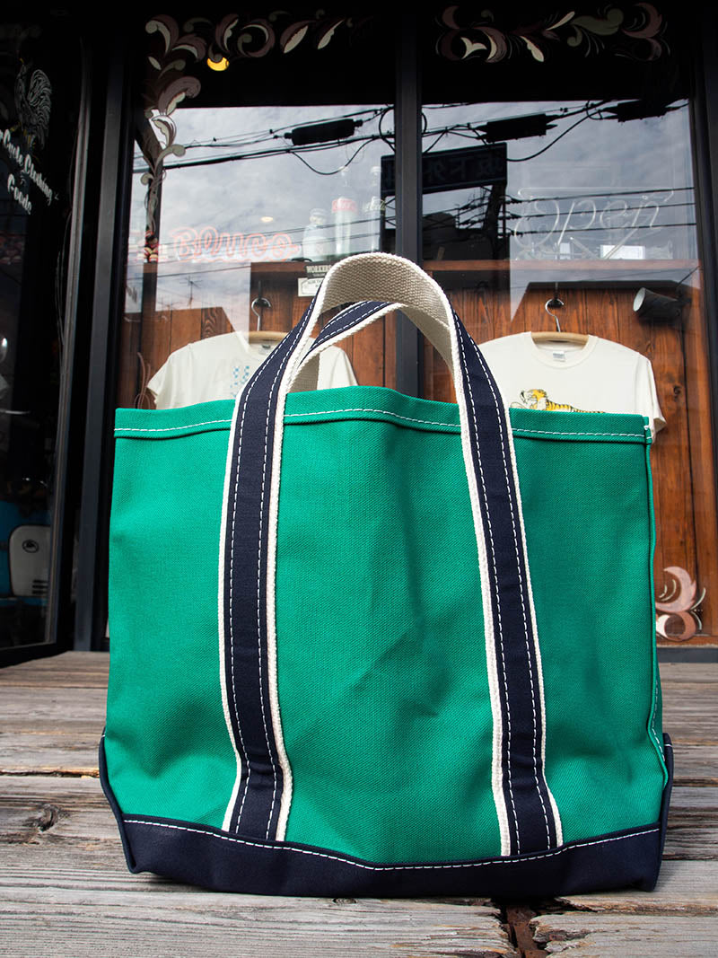 Deluxe Pocket Tote Bag -Green×Navy-