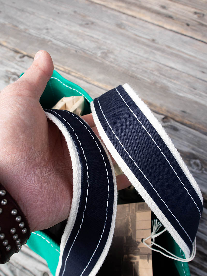 Deluxe Pocket Tote Bag -Green×Navy-