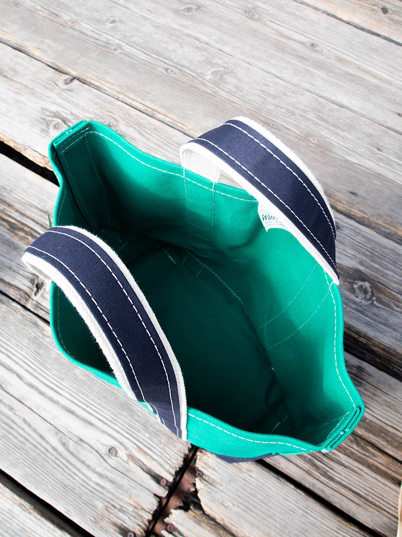 Deluxe Pocket Tote Bag -Green×Navy-