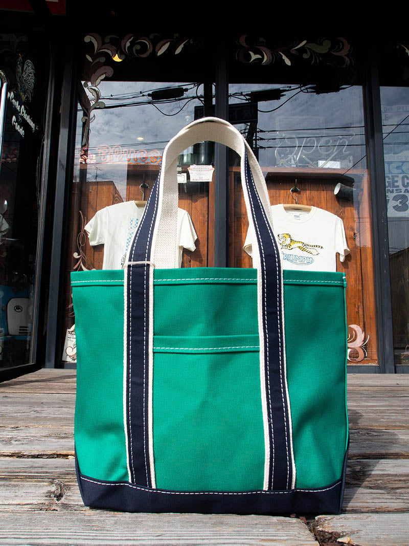 Deluxe Pocket Tote Bag -Green×Navy-