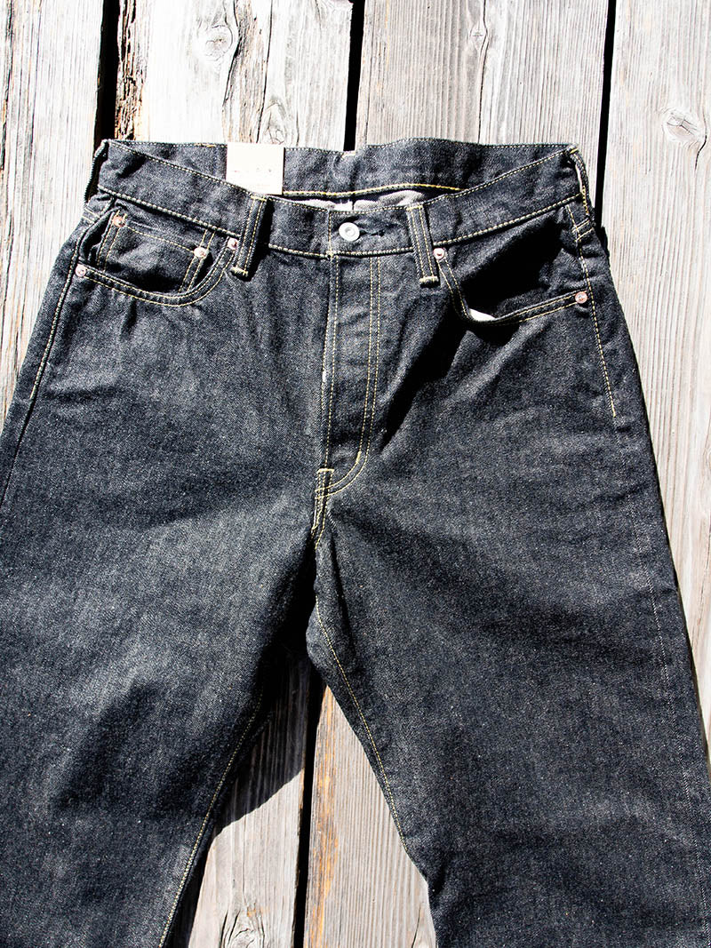 SBJ-145-222xxBK JUMBO 14.5oz SELVEDGE STRAIGHT JEANS -Black Denim-