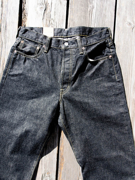 SBJ-145-222xxBK JUMBO 14.5oz SELVEDGE STRAIGHT JEANS -Black Denim-