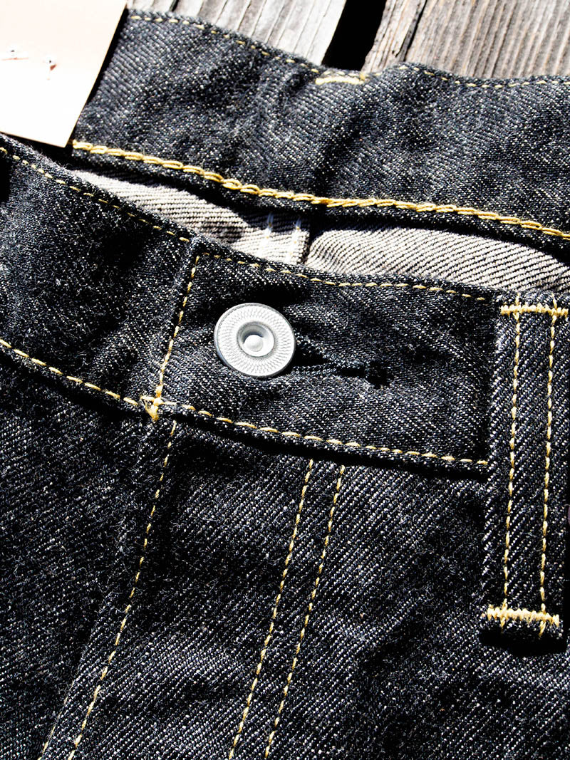 SBJ-145-222xxBK JUMBO 14.5oz SELVEDGE STRAIGHT JEANS -Black Denim-