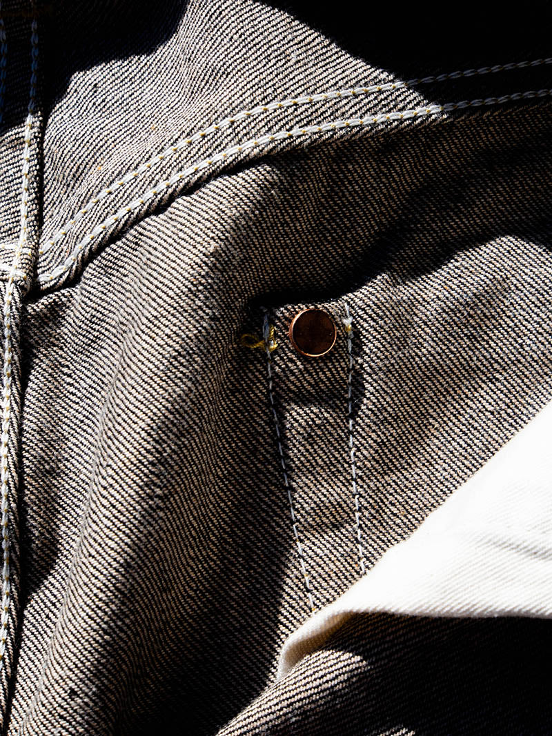 SBJ-145-222xxBK JUMBO 14.5oz SELVEDGE STRAIGHT JEANS -Black Denim-