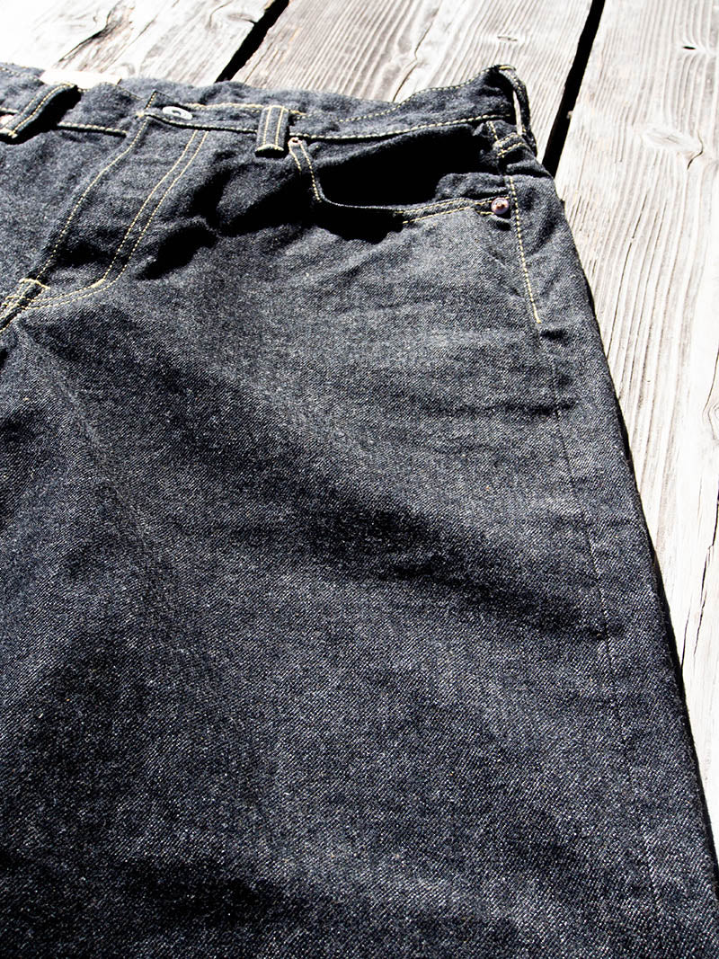 SBJ-145-222xxBK JUMBO 14.5oz SELVEDGE STRAIGHT JEANS -Black Denim-