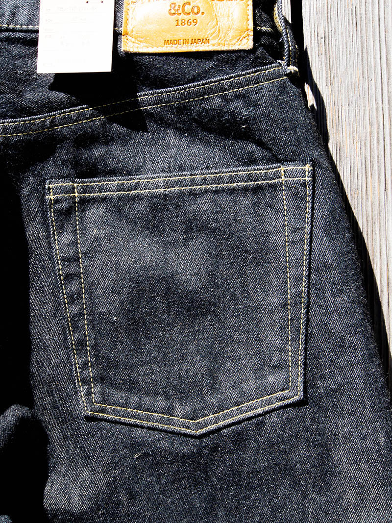 SBJ-145-222xxBK JUMBO 14.5oz SELVEDGE STRAIGHT JEANS -Black Denim-