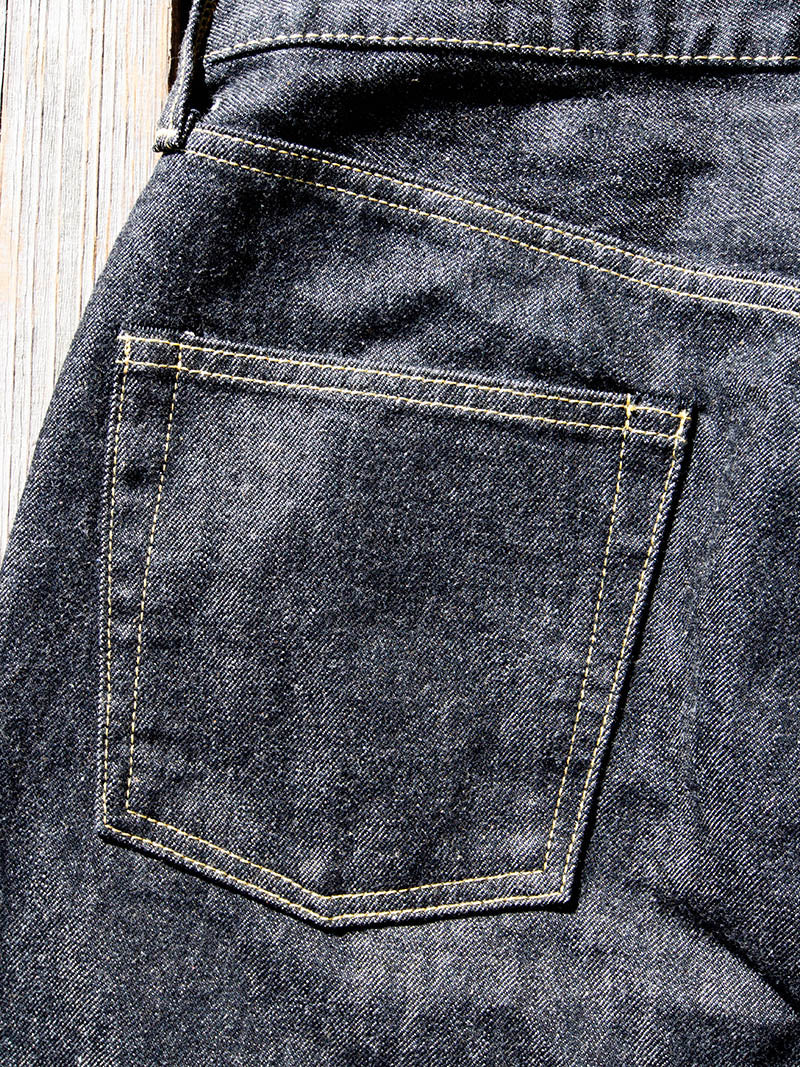 SBJ-145-222xxBK JUMBO 14.5oz SELVEDGE STRAIGHT JEANS -Black Denim-