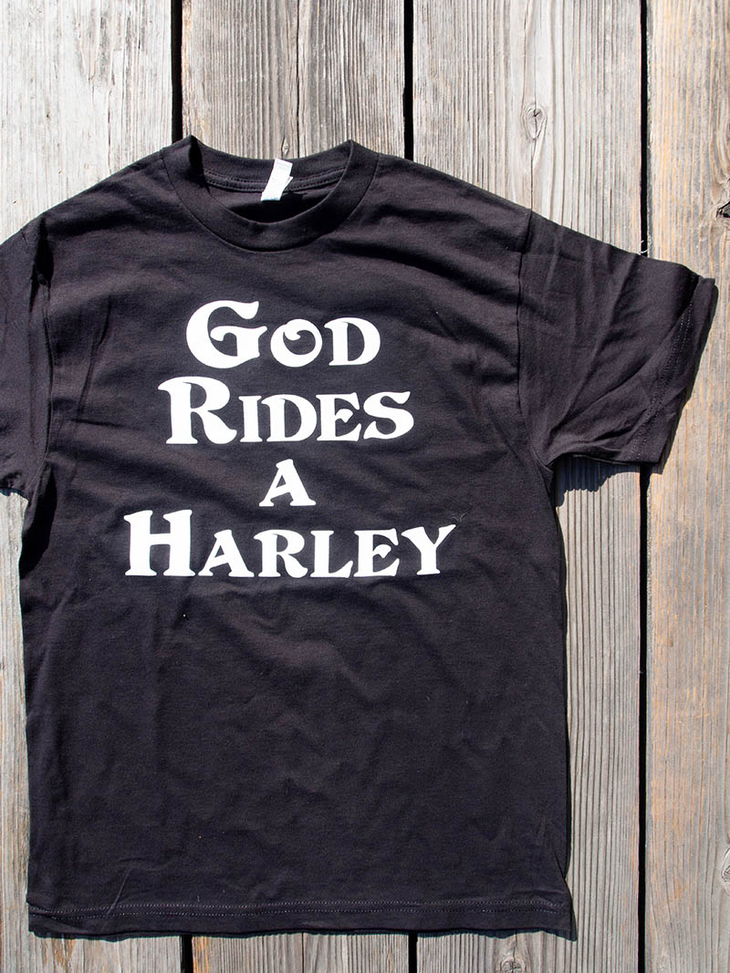 "CUT-RATE" GOD/SATAN RIDES TEE