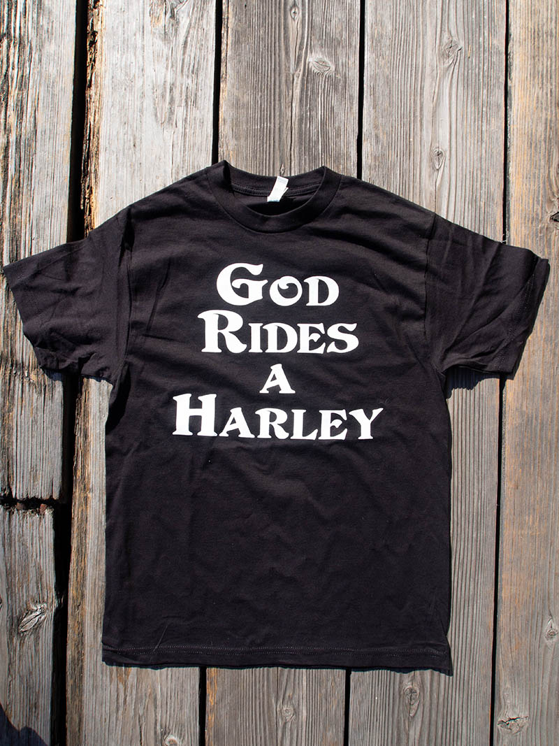 "CUT-RATE" GOD/SATAN RIDES TEE