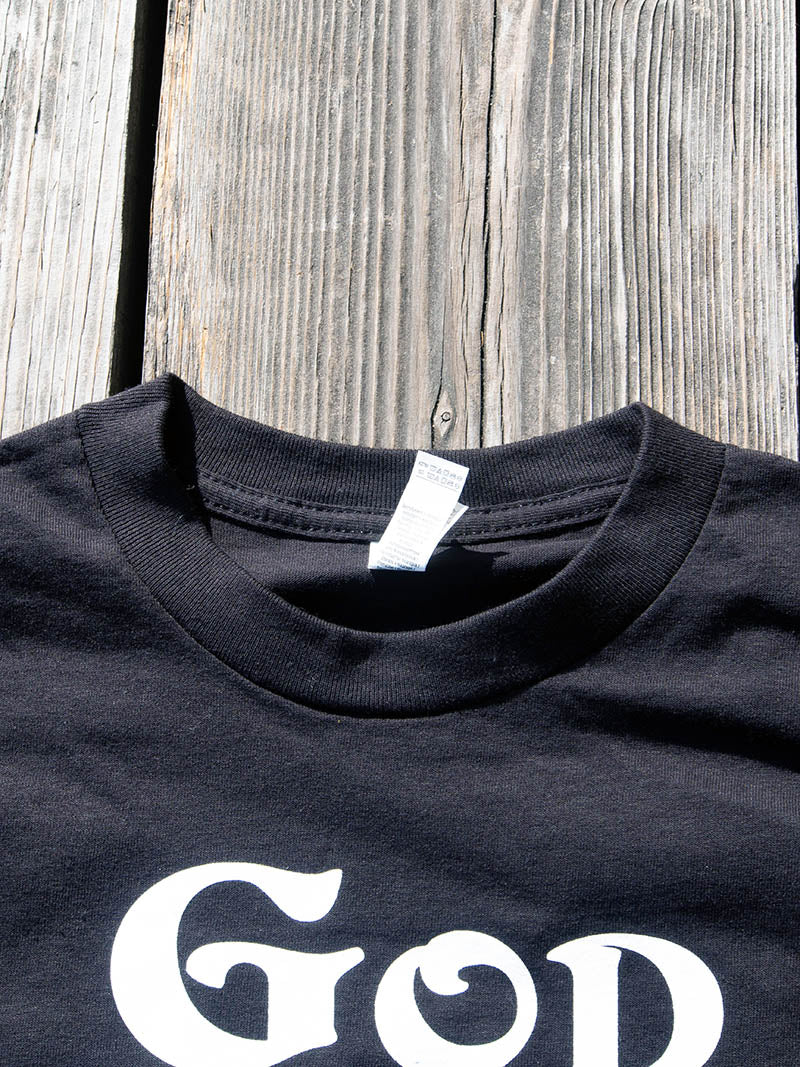 "CUT-RATE" GOD/SATAN RIDES TEE